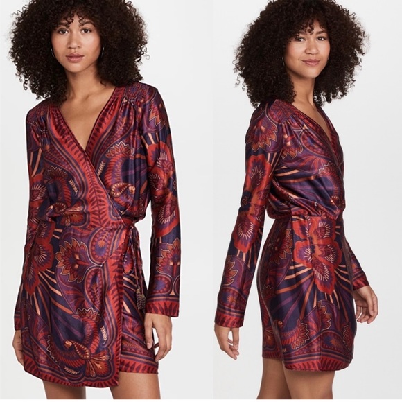 FARM Rio Dresses & Skirts - FARM RIO NWT Macaw Arabesque Wrap Mini Dress